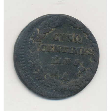 5 Centimes Dupré - AN 5 A Paris - frappe décalée - TB/TB+