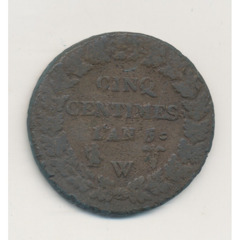 5 Centimes Dupré - AN 5 W Lille - TB/TB+