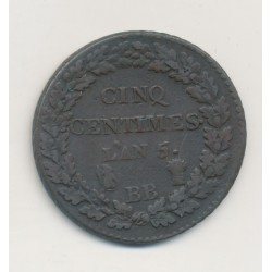5 Centimes Dupré - AN 5 BB Strasbourg - TB+