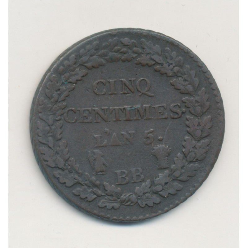 5 Centimes Dupré - AN 5 BB Strasbourg - TB+