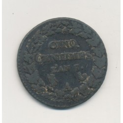 5 Centimes Dupré - AN 7 A Paris - TB/TB+ - Grand module