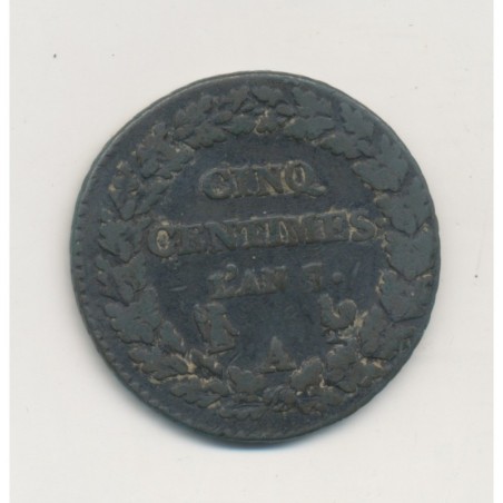 5 Centimes Dupré - AN 7 A Paris - TB/TB+ - Grand module