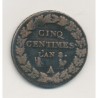 5 Centimes Dupré - AN 8 A Paris - TB+ - Grand module