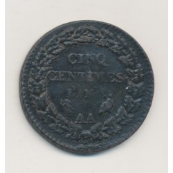 5 Centimes Dupré - AN 8 AA Metz - TTB