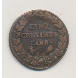 5 Centimes Dupré - AN 8 AA Metz - TB+