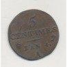 5 Centimes Dupré - AN 4 A Paris - TTB - Petit module