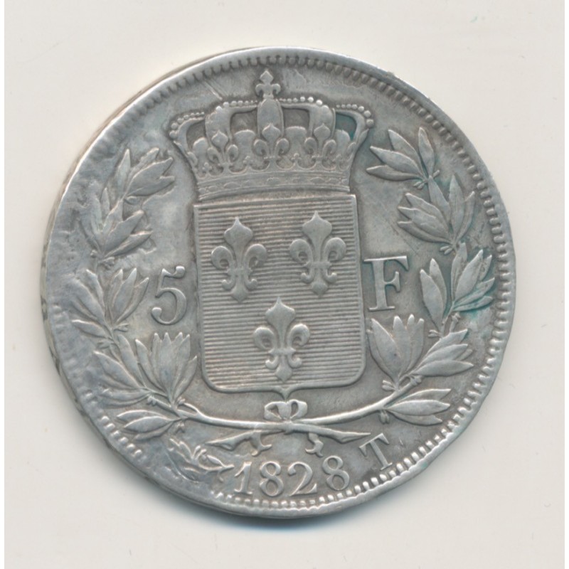 5 Francs Charles X - 1828 T Nantes - TB+