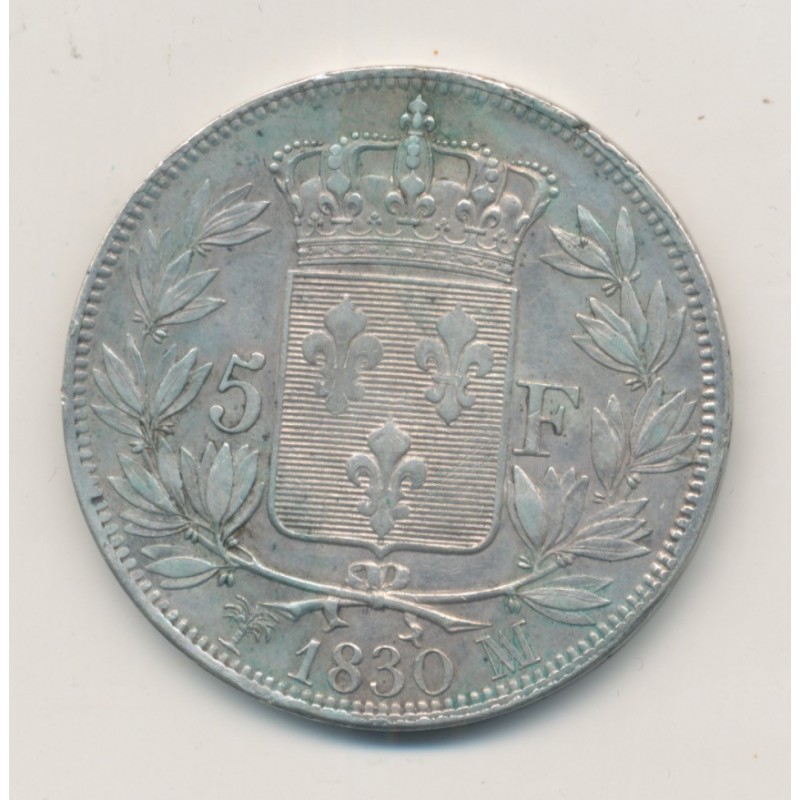 5 Francs Charles X - 1830 MA Marseille - TB+/TTB