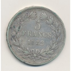 5 Francs Louis philippe I - 1832 H La Rochelle - TB+ 2