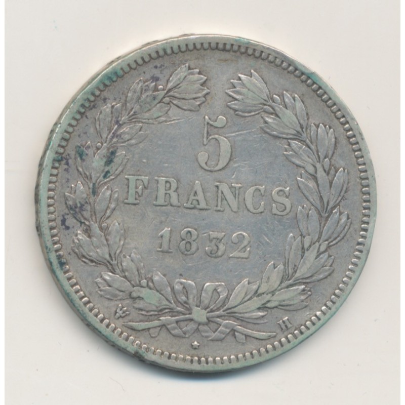 5 Francs Louis philippe I - 1832 H La Rochelle - TB+