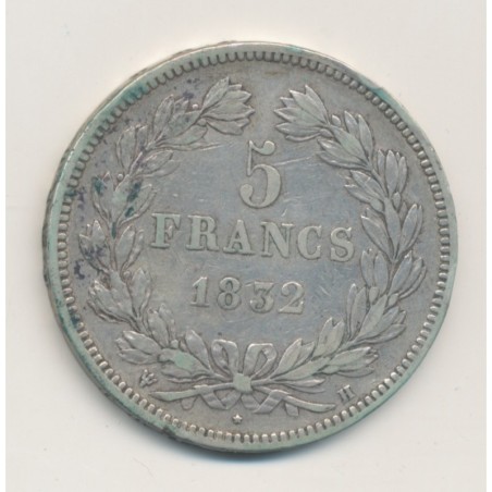 5 Francs Louis philippe I - 1832 H La Rochelle - TB+