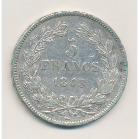 5 Francs Louis philippe I - 1843 B Rouen - TB+