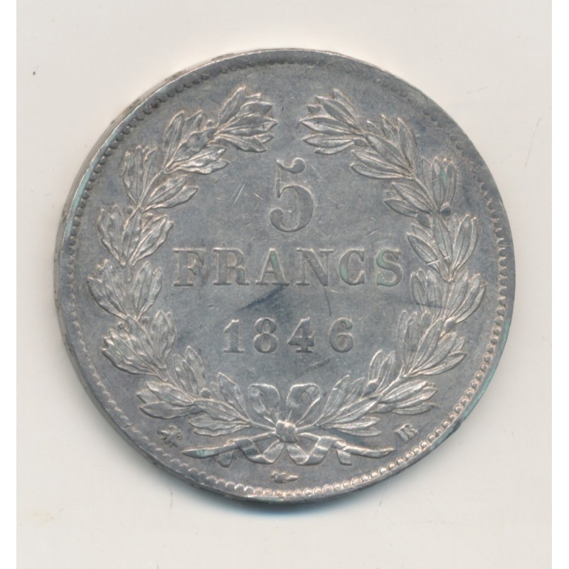 5 Francs Louis philippe I - 1846 BB Strasbourg - TTB+