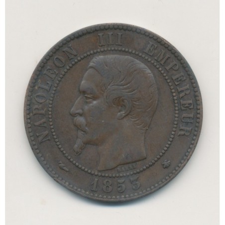 10 Centimes - 1853 BB Strasbourg - Napoléon III Tête nue - TB/TB+