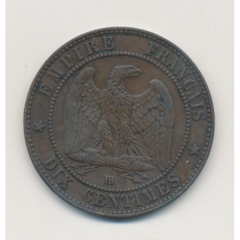 10 Centimes - 1853 BB Strasbourg - Napoléon III Tête nue - TB/TB+