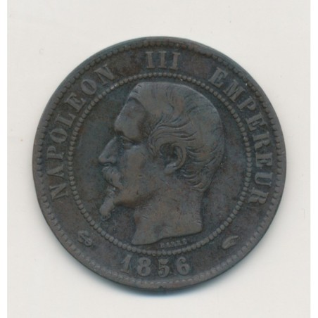 10 Centimes - 1856 A Paris - Napoléon III Tête nue - bronze - TB