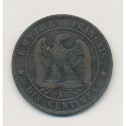 10 Centimes - 1856 A Paris - Napoléon III Tête nue - bronze - TB 2