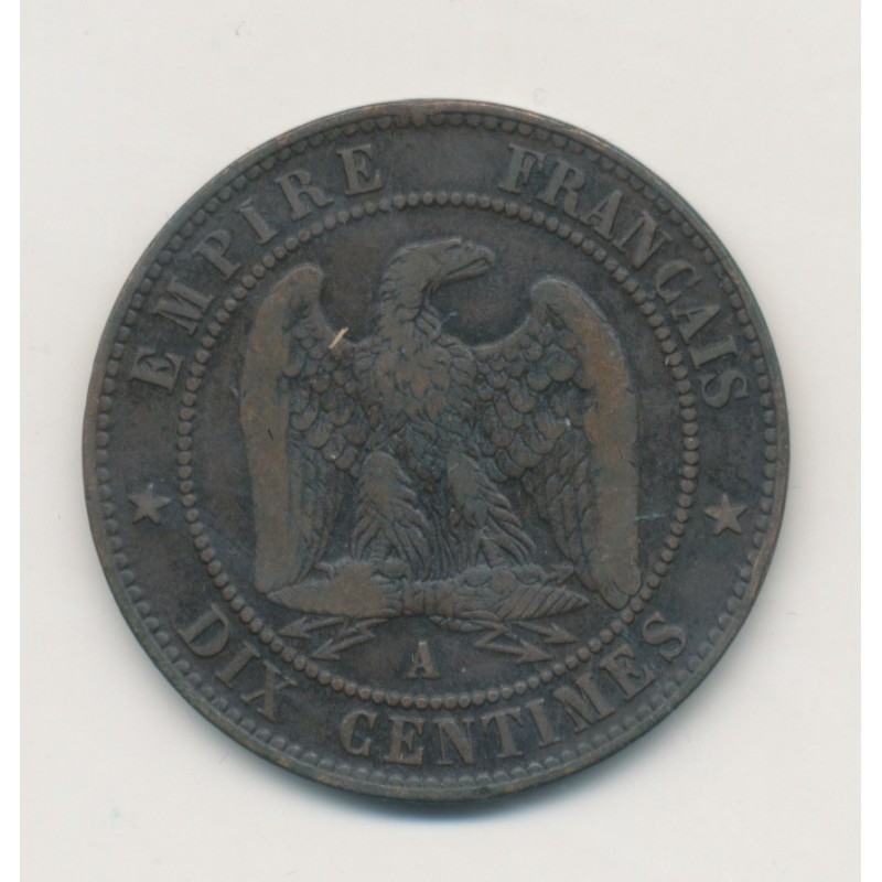 10 Centimes - 1856 A Paris - Napoléon III Tête nue - bronze - TB
