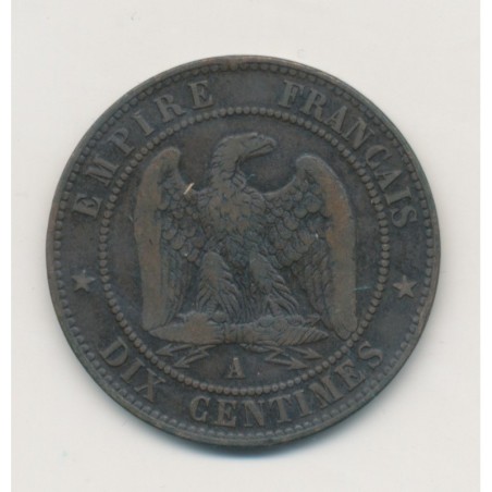 10 Centimes - 1856 A Paris - Napoléon III Tête nue - bronze - TB