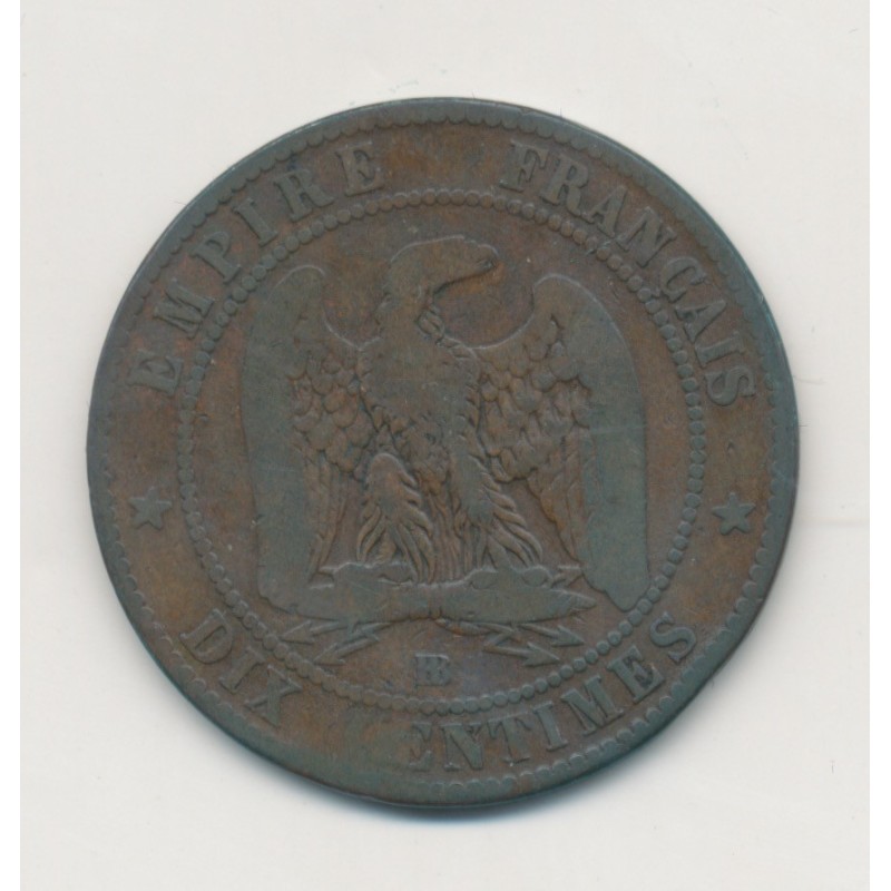 10 Centimes - 1861 BB Strasbourg - Napoléon III Tête laurée  - TB