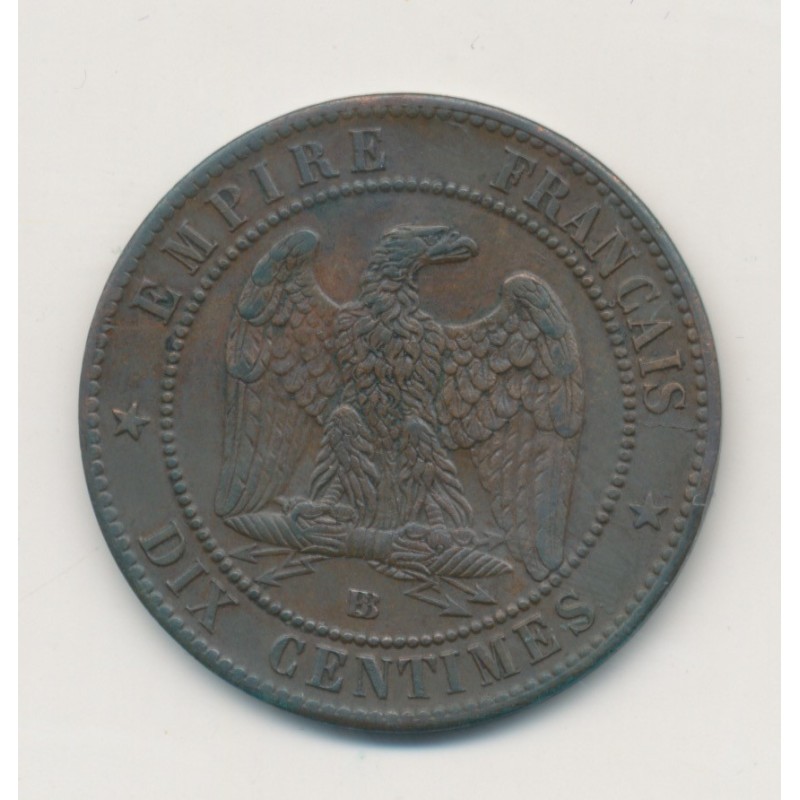 10 Centimes - 1862 BB Strasbourg - Napoléon III Tête laurée  - TB+