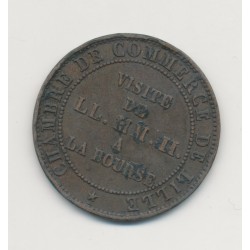 Module 5 Centimes - Visite Impériale à Lille - 1853 - Napoléon III - bronze - TB