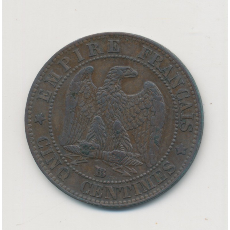 5 Centimes - 1853 BB Strasbourg - Napoléon III Tête nue - TB+