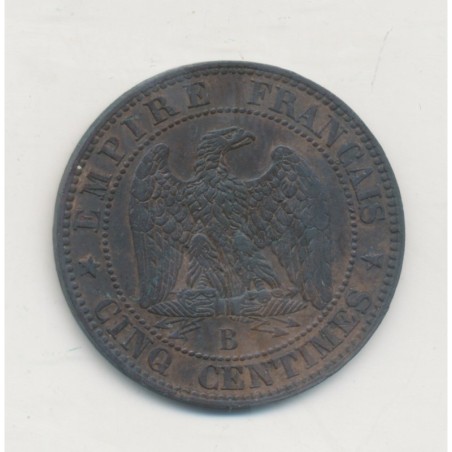 5 Centimes - 1853 B Rouen - Napoléon III Tête nue - TB/TB+