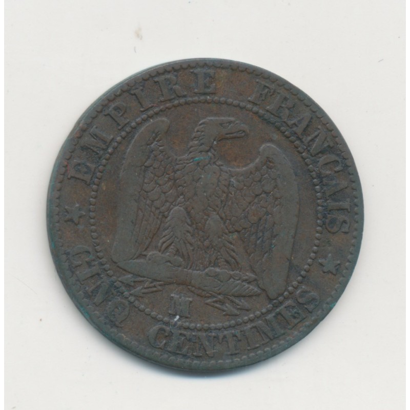 5 Centimes - 1855 MA Marseille ( ancre ) - Napoléon III Tête nue - TB