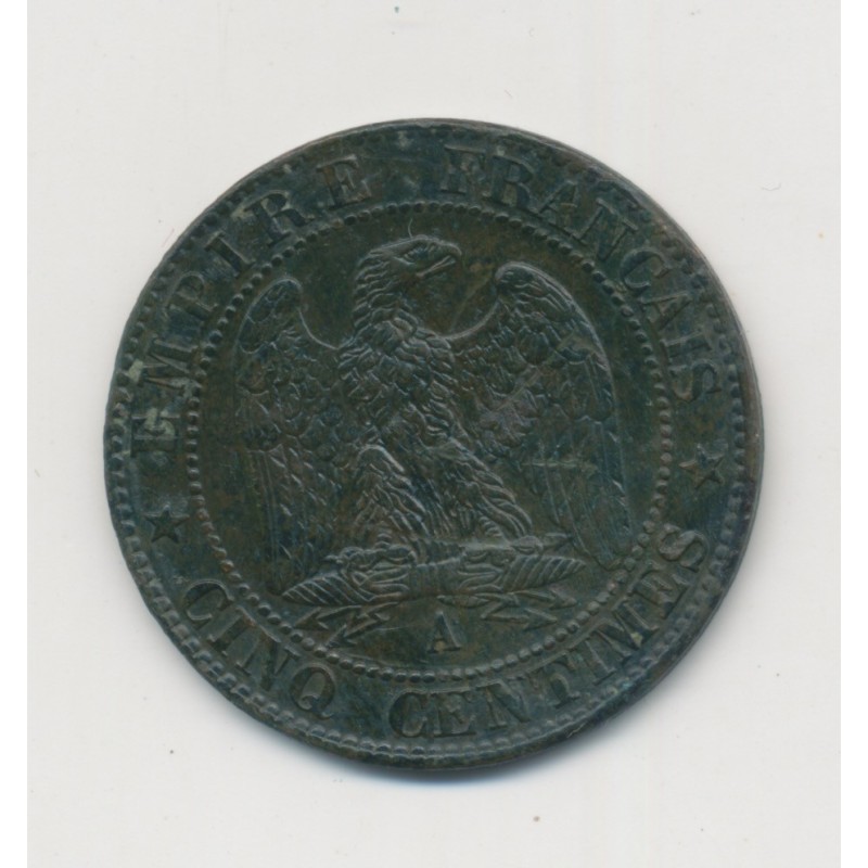 5 Centimes - 1855 A Paris ( chien ) - Napoléon III Tête nue - TB+