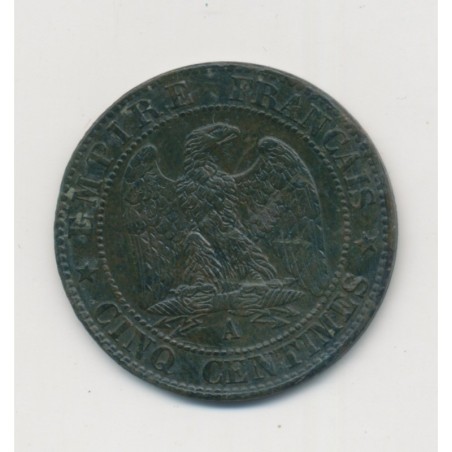 5 Centimes - 1855 A Paris ( chien ) - Napoléon III Tête nue - TB+