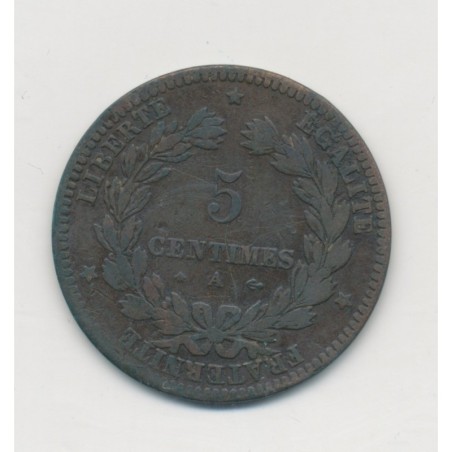 5 Centimes - 1871 A Paris - grand A - Cérès - TB