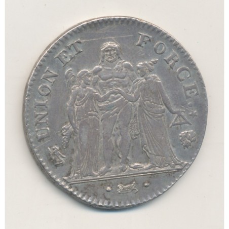 5 Francs Union et Force - AN 7 L Bayonne - TTB+