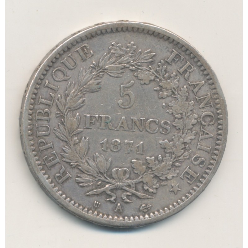 5 Francs Camélinat - 1871 A Paris - Trident