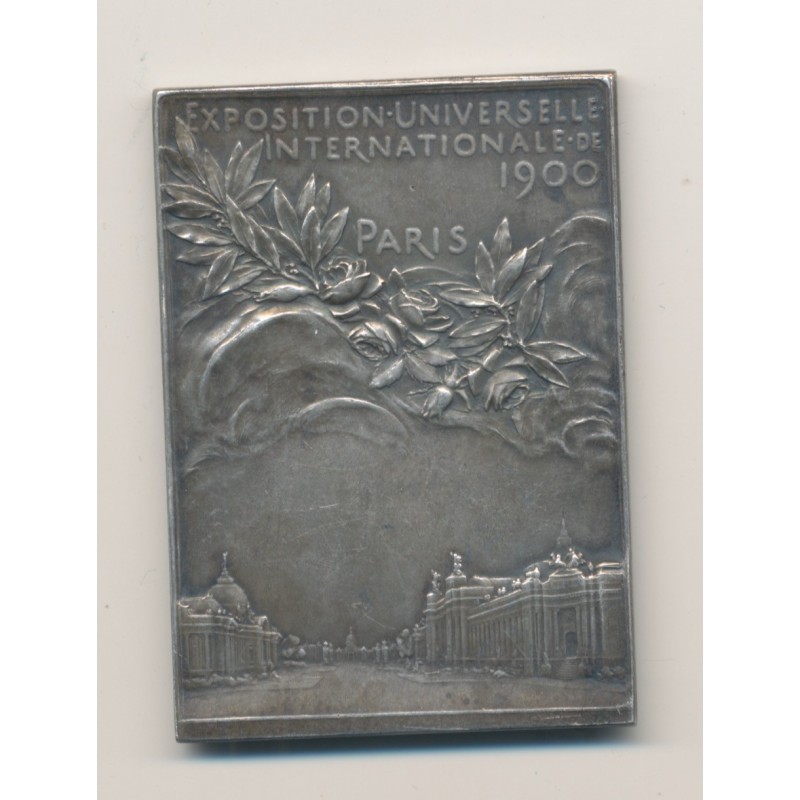 Plaquette - Exposition Universelle Paris 1900 - bronze argenté - Oscar Roty - SUP