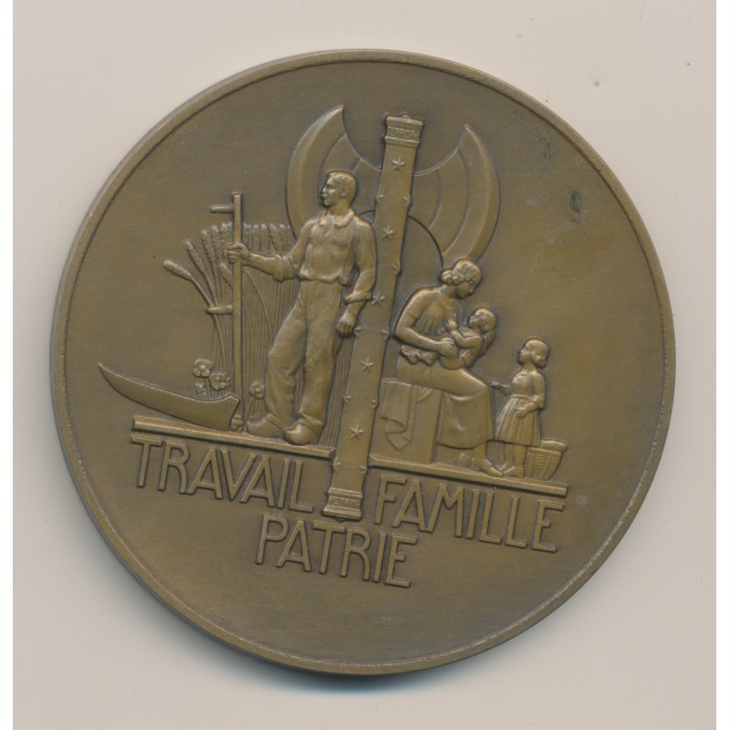 Médaille - Maréchal Pétain - 1941 - Travail famille patrie - bronze