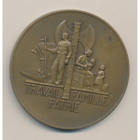 Médaille - Maréchal Pétain - 1941 - Travail famille patrie - bronze