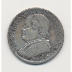 Vatican - 1 Lire 1866 R - Pie IX - TB
