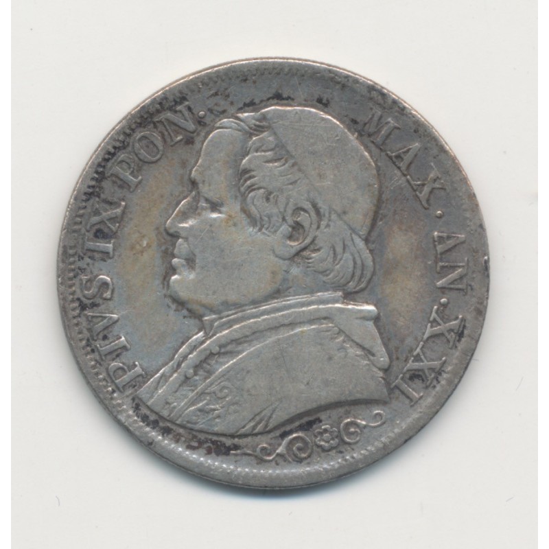 Vatican - 1 Lire 1866 R - Pie IX - TB
