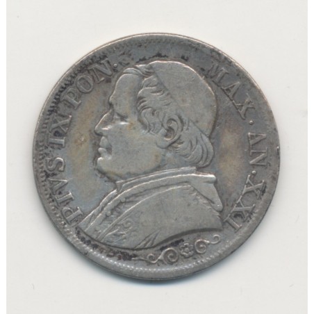 Vatican - 1 Lire 1866 R - Pie IX - TB