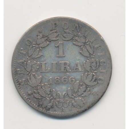 Vatican - 1 Lire 1866 R - Pie IX - TB