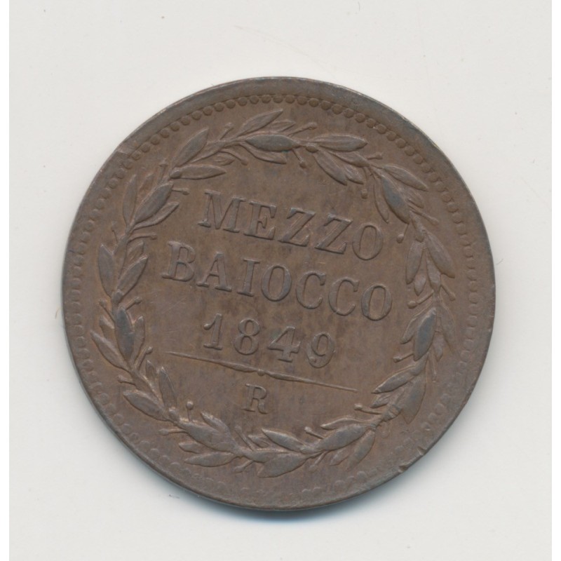 Vatican - 1/2 Baiocco 1849 R Rome - Pie IX - TTB+