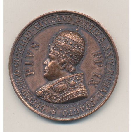 Médaille - Pius IX - apostolic et seniors - cuivre - 42mm - SUP