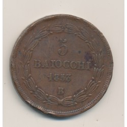 Vatican - 5 Baiocchi - 1853 R - Pius IX - TTB 2
