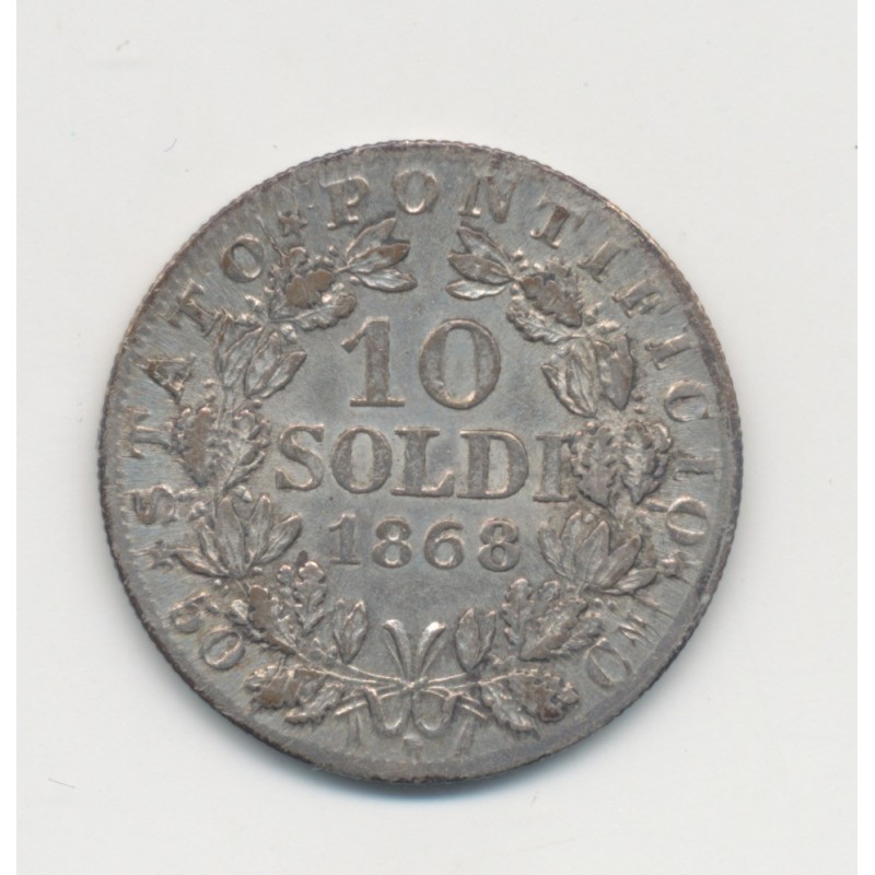 Vatican - 10 Soldi - 1868 R Rome - Pius IX - TTB+