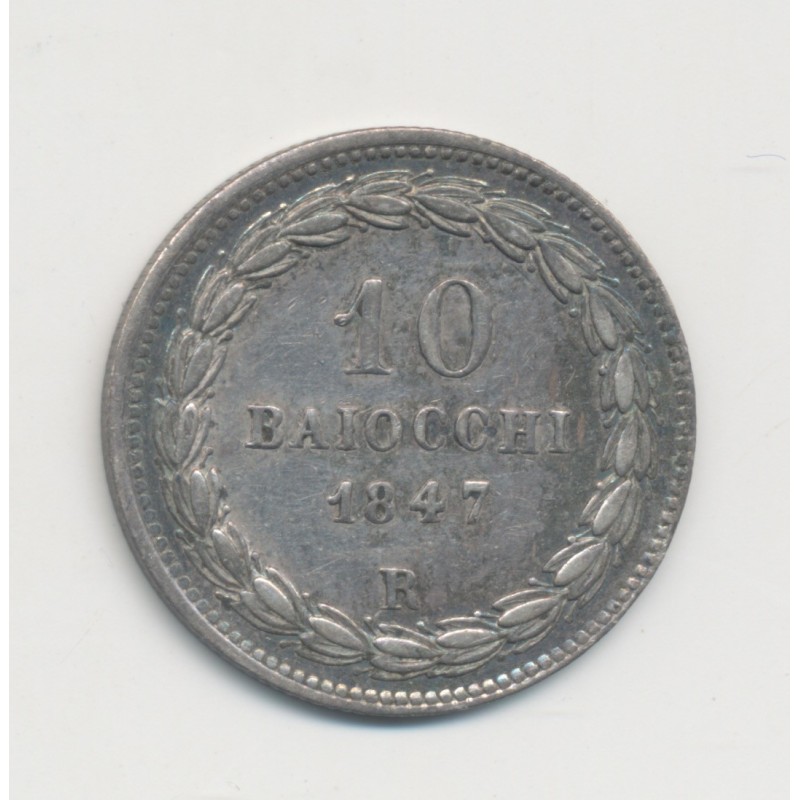 Vatican - 10 Baiocchi - 1847 R Rome - Pie IX - SUP