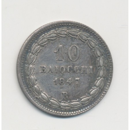 Vatican - 10 Baiocchi - 1847 R Rome - Pie IX - SUP