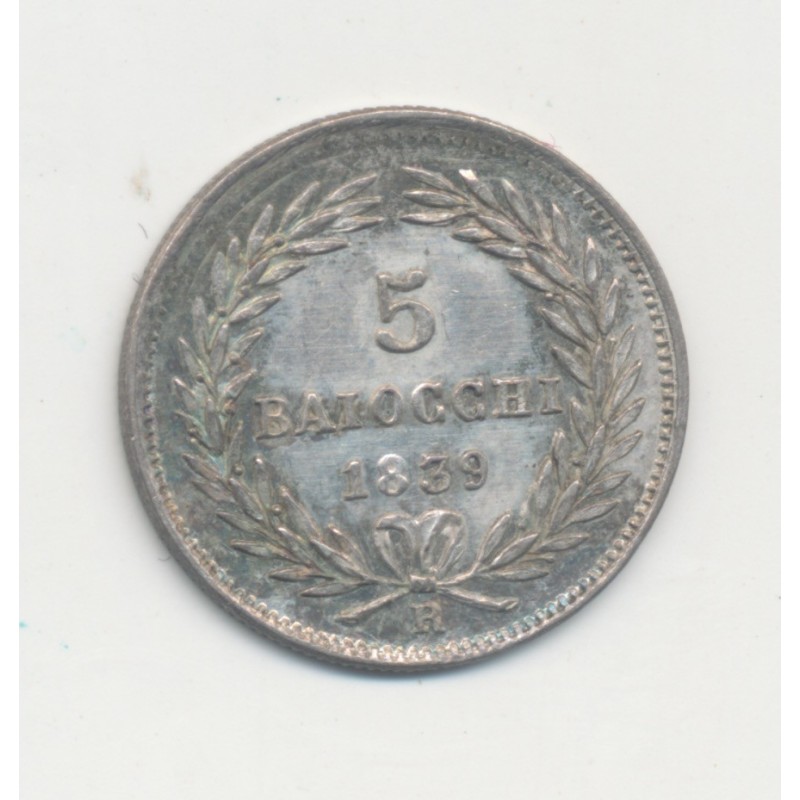 Vatican - 5 Baiocchi 1839 R Rome - Pie IX - SUP+