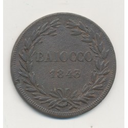 Vatican - Baiocco 1943 R Rome - Gregoire XVI - cuivre - TTB 2