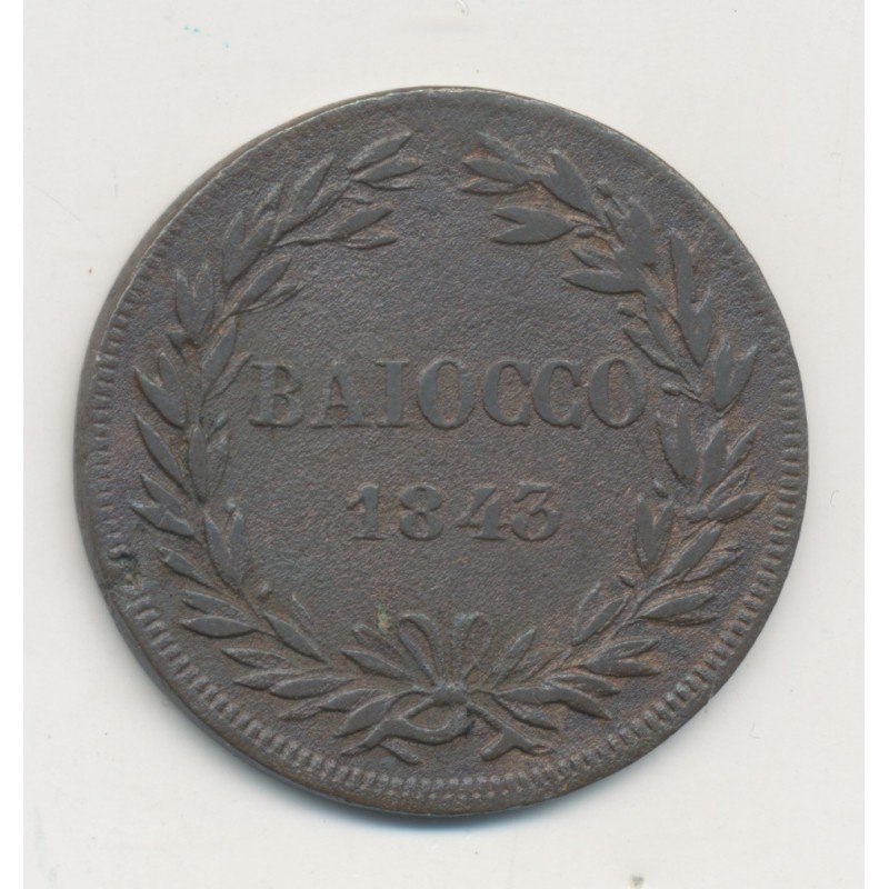 Vatican - Baiocco 1943 R Rome - Gregoire XVI - cuivre - TTB